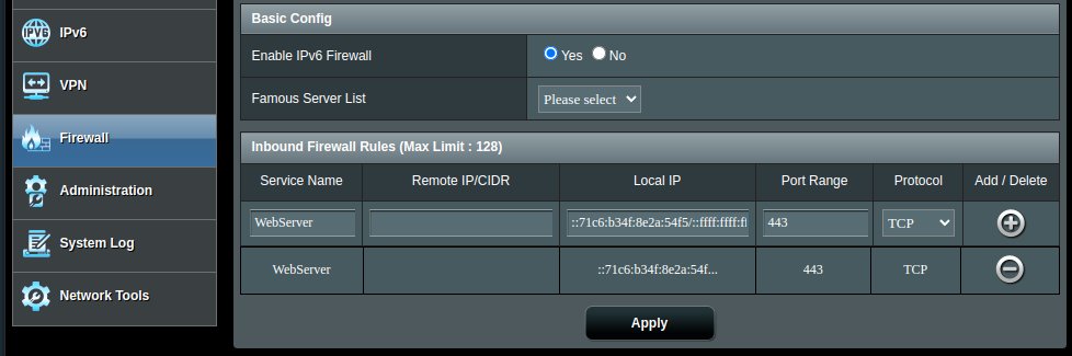 Asus IPv6 Firewall